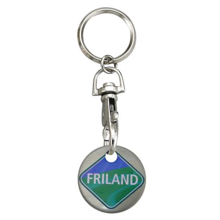 Stainless Euro Trolley Coin Keyring