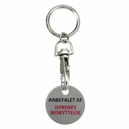 Rustfritt Trolley-myntnøkkelring