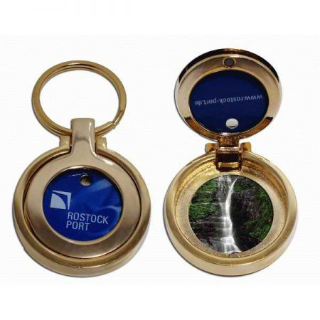Metal Coin Key Holder With Photo - Metal Coin Key Holder With Photo