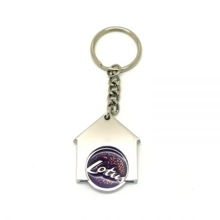 house shaped trolley coin keyring holder