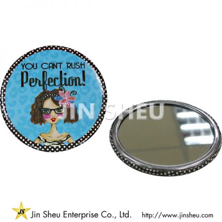 Round Mirror Button Badge