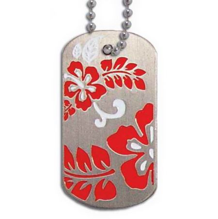 Personalized Dog Tags with Floral Motif