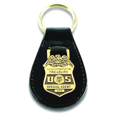 Polizei-Leder-Schlüsselanhänger