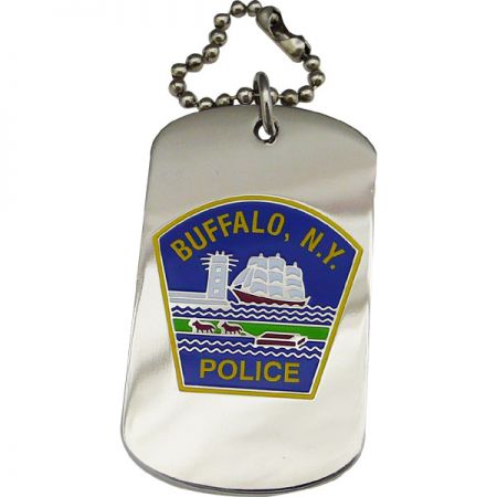 Engraved Dog Tags with Police DEPT Motif
