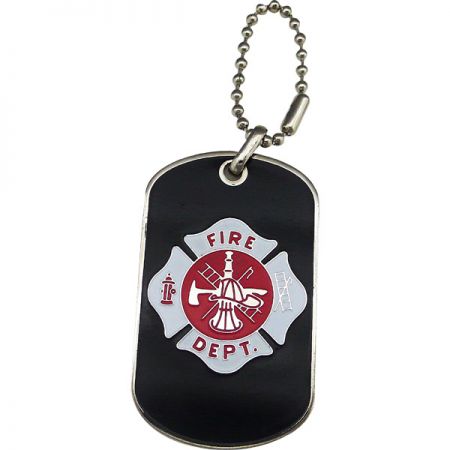 Personalized Dog Tags with Fire Fighter Motif