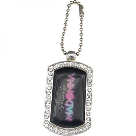 Dây chuyền mặt nạ thẻ chó đính đá - Dây chuyền mặt nạ thẻ chó đính đá