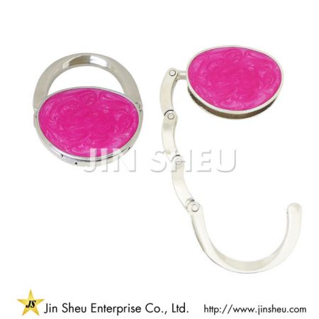 핑크색 접이식 가방 행거 (퍼스 모양) - 핑크색 접이식 가방 행거 (퍼스 모양)
