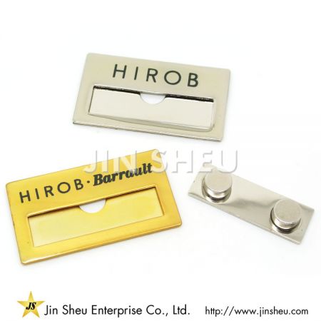 metal name tag holder