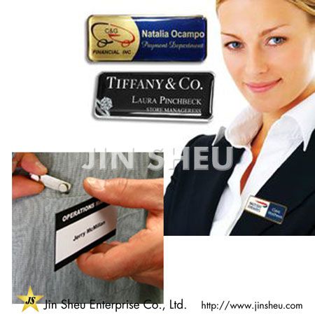 metal name badges blank