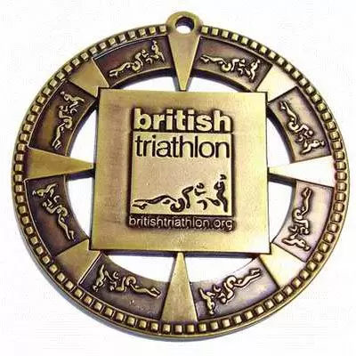 Medalhas de Triatlo Personalizadas por Atacado - Medalhas de Liga de Zinco Britânicas