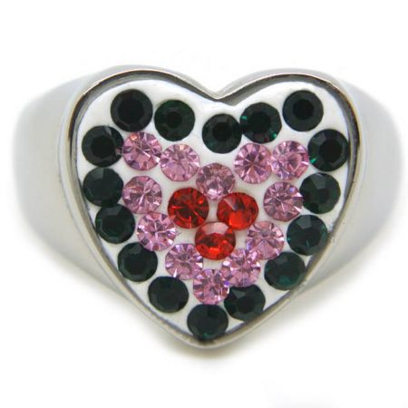 Heart Shaped Rhinestone Ring - custom rings for couples