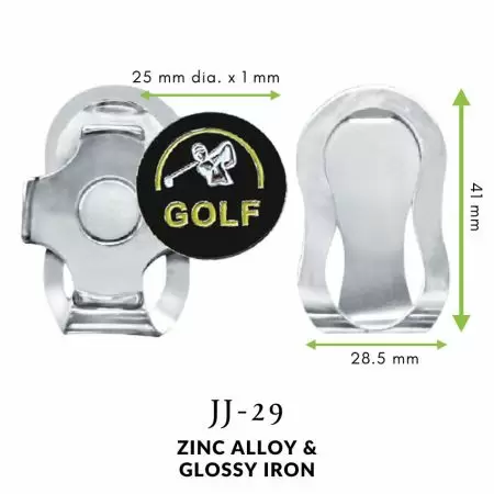 Peanut Shaped Magnetic Golf Hat Clip - Metal Ball Marker Hat Clips