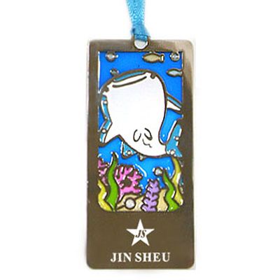 Латунная закладка с прозрачными цветами - Латунная закладка с прозрачными цветами