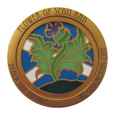 3-in-One Scotland Thistle Translucent Enamel Coin - Scotland Thistle Coins with Translucent Enamel Color