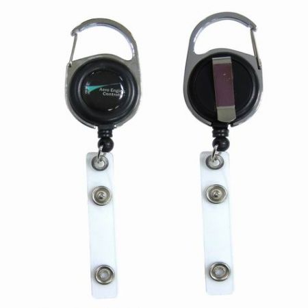 Móc khóa dây đeo thẻ có thể kéo dài với kẹp carabiner