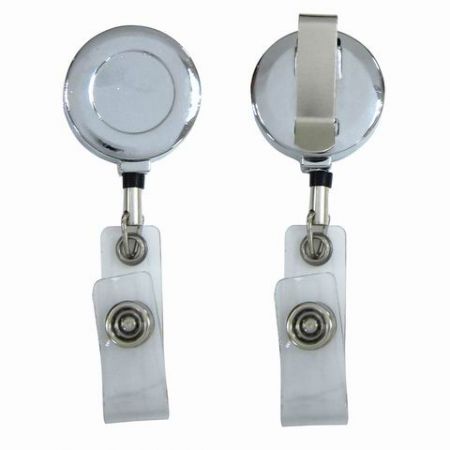 Visszahúzható jelvényhordó - Átmérő 28 mm, fém - Visszahúzható jelvényhordó - Átmérő 28 mm, fém