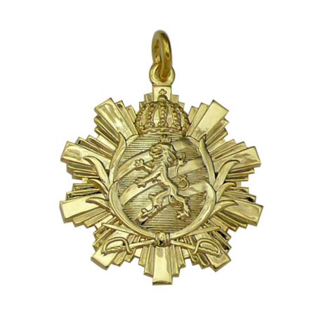 Львиный Король Стерлинговое Серебряное Подвесное Кольцо, покрытое золотом