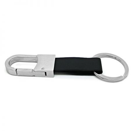 Custom Leather Keychains Bulk - Black Leather Key Holder