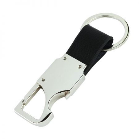 leather keychain with branded logo