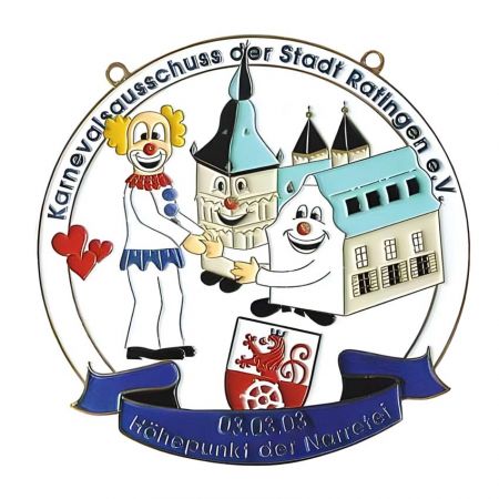 Skreddersydd karnevalsmedalje fra byen Ratingen - Byen Ratingen karnevalsmedalje for karnevalsfeiringer