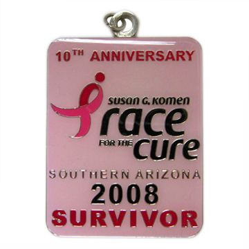 Individuelle Emaille-Pink-Ribbon-Medaille - Individuelle Emaille-Pink-Ribbon-Medaille