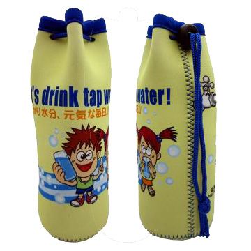 húzózsinóros vizespalack tartó hordozó tok hőszigetelővel