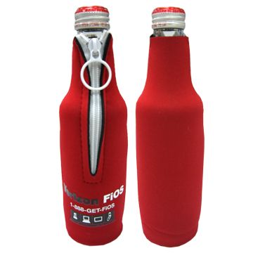 Neoprene Beer Bottle Cooler Sleeve with Zipper