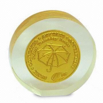 동전이 새겨진 개인화된 종이중량