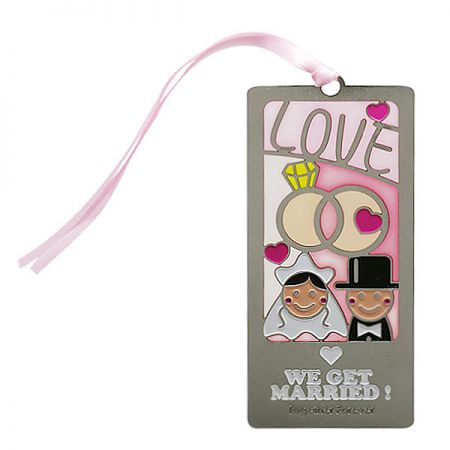 Photo Etched Wedding Bookmark - Photo Etched Wedding Bookmark