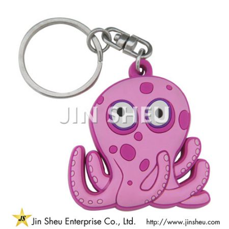 Weiche PVC-Cartoon-Schlüsselketten - Hochwertiger Oktopus-Schlüsselanhänger