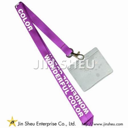 Polyester-nauhalla varustetut henkilökorttitelineet