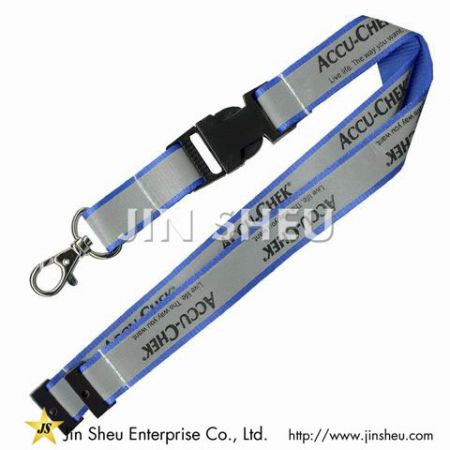 Lanyard riflettenti con loghi stampati - Lanyard riflettenti con loghi stampati
