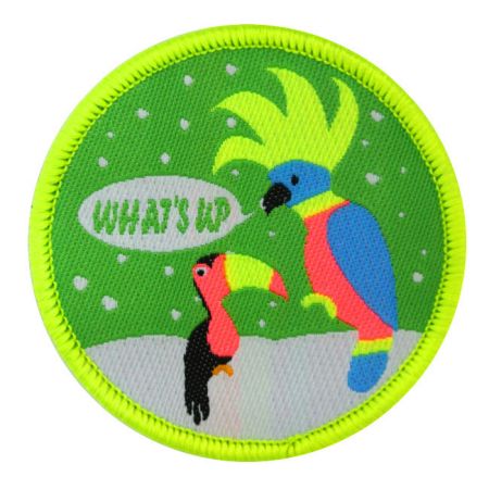 Emblemas Tecidos de Pássaro Papagaio Neon