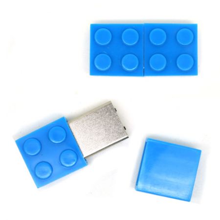 Pulseira de plástico personalizada para pen drive USB - fofo tijolo usb