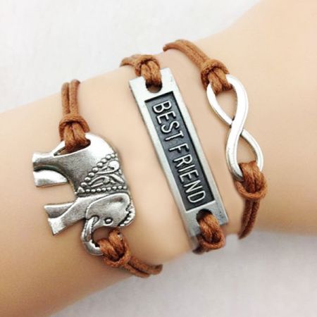 pulseira de cordão ajustável com pingente