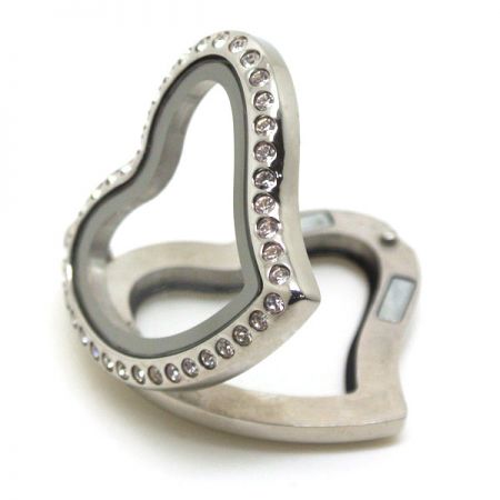 floating charm locket pendant heart shaped
