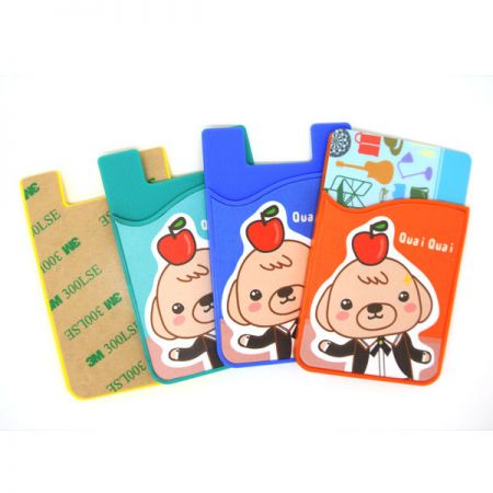 wholesale silicon phone card holder with cleaning cloth
