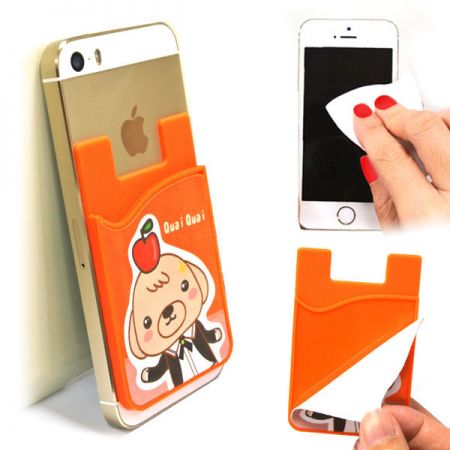 promocyjny silikonowy uchwyt na karty do smartfona