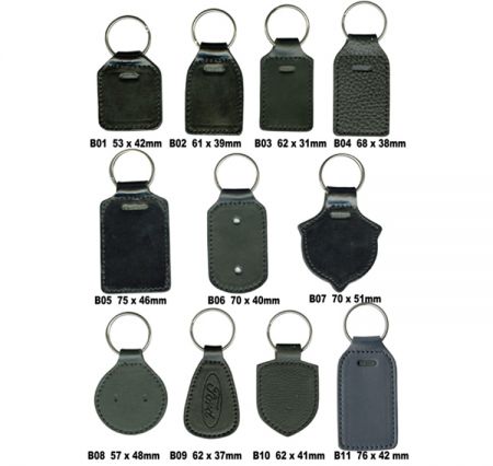 Leather Key fob in various shape