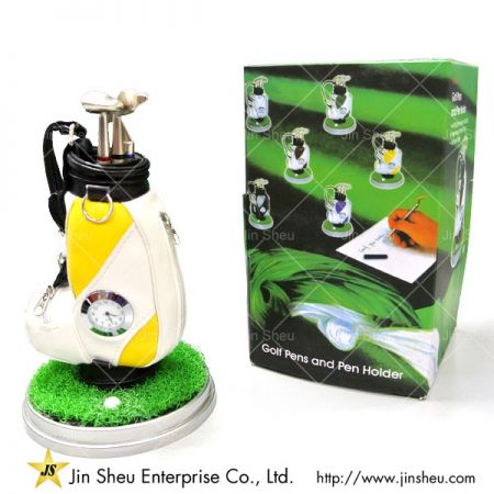borsa da golf in miniatura e scatola colorata