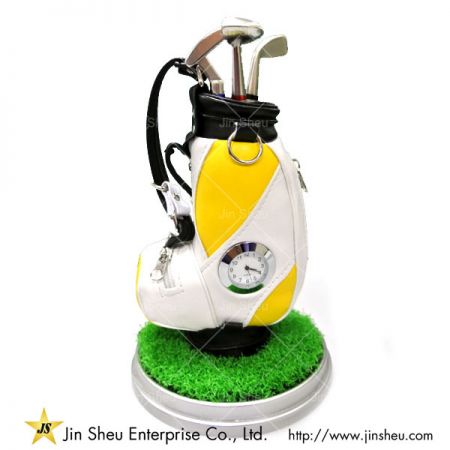 Bộ giữ bút golf quảng cáo với đồng hồ - Văn phòng phẩm Golf