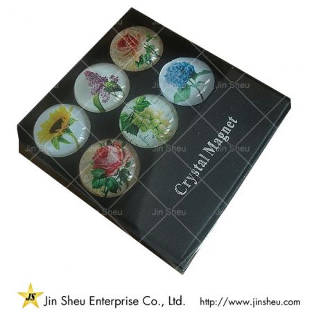 set di magneti per frigorifero in vetro floreale personalizzati