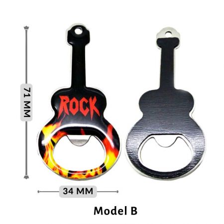 Rock with Flame Guitar Shape Bottle Opener With Magnet