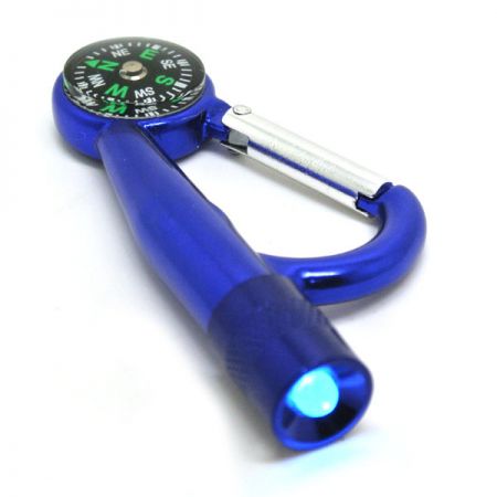 cinturino corto personalizzato con bussola e moschettone LED per attività all'aperto