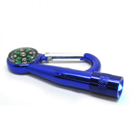 キャンプ用LEDコンパスカラビナキーホルダー