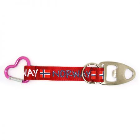 Flaskeåpner kort stropp med karabinkrok