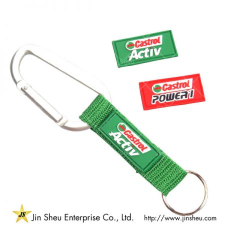 Logo cao su PVC Dây buộc Carabiner ngắn - Logo cao su PVC Dây buộc Carabiner ngắn