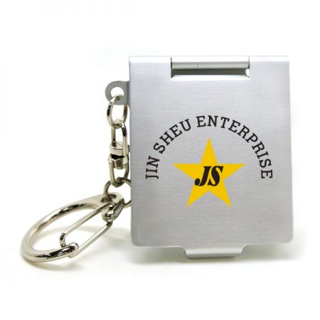 カスタムロゴ印刷されたミラーキーリング