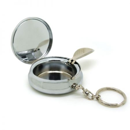 Scatola portacenere portatile in metallo con portachiavi - portacenere da tasca per sigarette