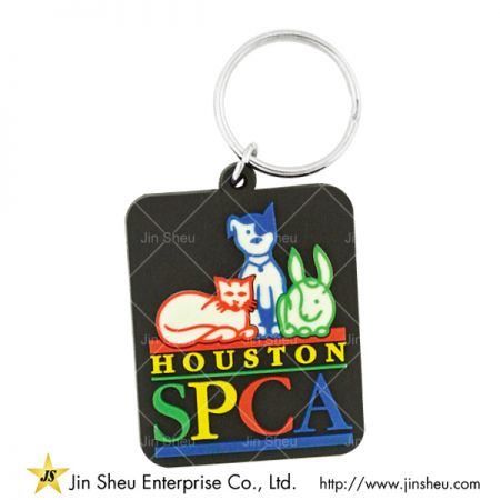 2D Flade Bløde PVC Nøgleringe